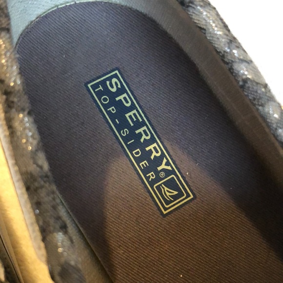 Sperry Top-Sider’s Cheetah W/ Sparkle. VGUC Leather Laces. Sz. 7 1/2 M Boat Shoe - Picture 2 of 11